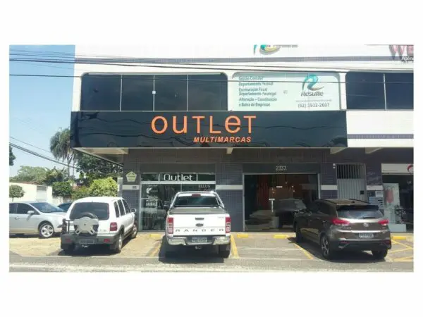 Fachada de ACM com Letras Caixa - Outlet Multimarcas